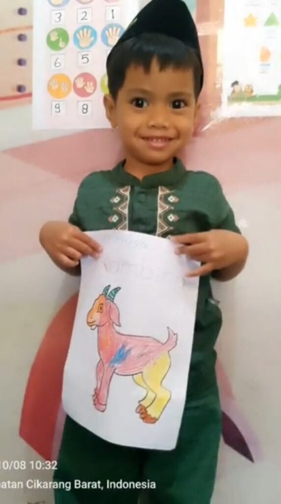 Ceria Mewarnai Kambing! Stimulasi Psikologi & Tafakur Alam di Kelas Al-Jabbar 🐐🎨